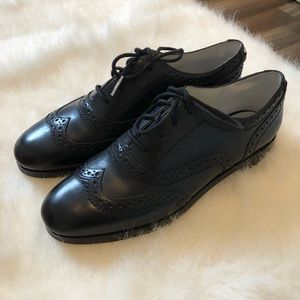 New Black Leather Oxfords Flats - Michael Kors